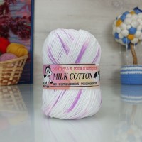 Милк коттон 170м Color City - 040 (белый-лиловый штрих)