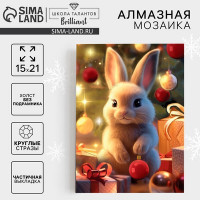 Алмазная вышивка с частичным заполнением &quot;Зайка&quot; 15*21, холст