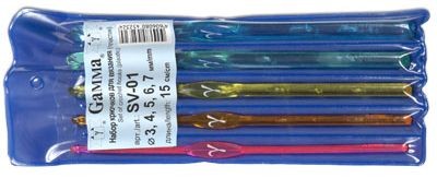 Крючки пластиковые цветные, серия SV SV-01  набор крючков пластик d 3-7 мм 15 см 5 шт