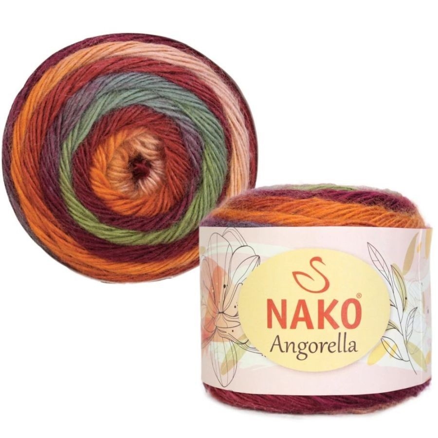 Пряжа Angorella Nako - 87529 (терр/зел)