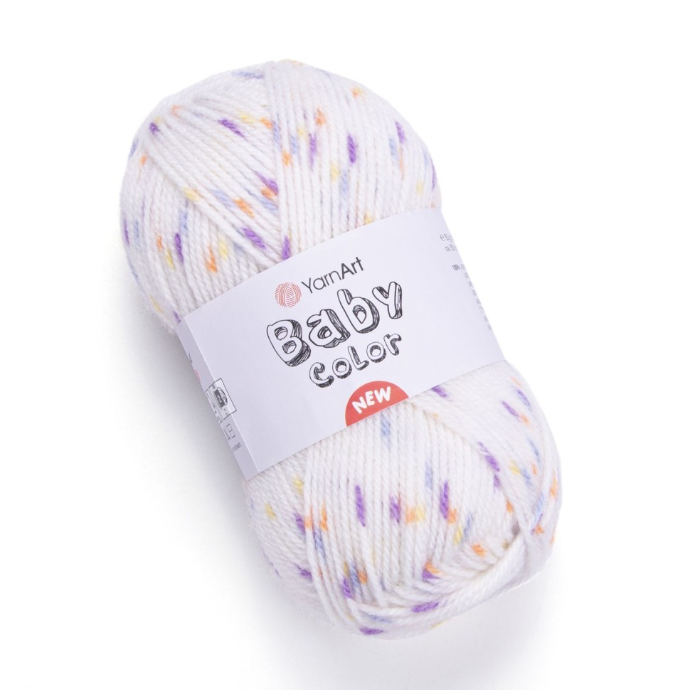 BABY COLOR (YarnArt) - 217 (белый с сиреневым)