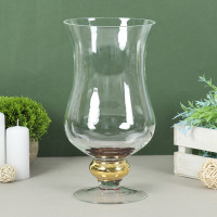 Ваза "Кантри голд" Амфора малая с декором 27х14 см 1,3 л  прозрачная