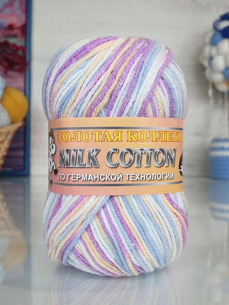 Милк коттон 170м Color City - 078 (белый-сирен-голуб)