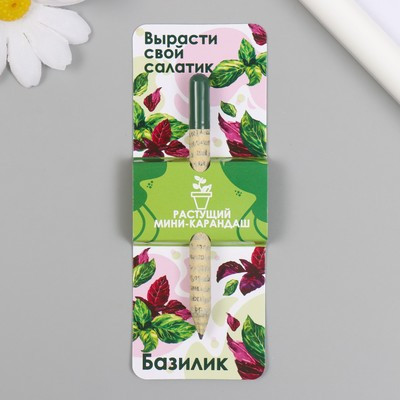 Растущие подарочные карандаши mini Вырасти свой салатик "Базилик"