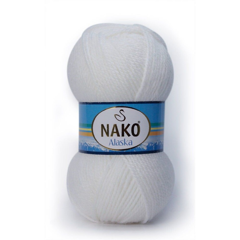 Пряжа ALASKA (Nako) - 208-7101 (белый)