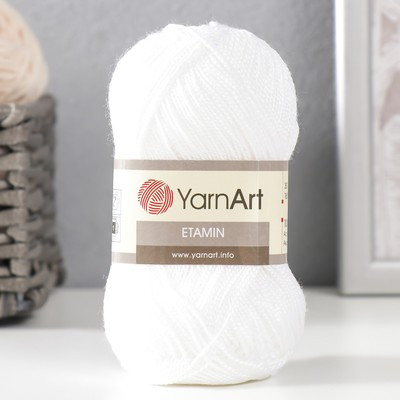 Пряжа "Etamin" 100% акрил 180м/30гр (421 белый) (10 шт.)