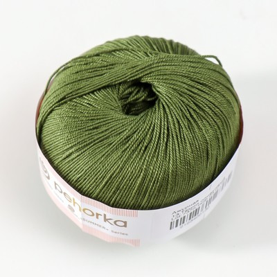 Пряжа "Ажурная" 100% мерсеризованный хлопок 280м/50гр (13-Тёмн.Оливковый) Пряжа "Ажурная" 100% мерсеризованный хлопок 280м/50гр (13-Тёмн.Оливковый)