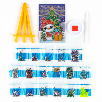 Новогодняя алмазная мозаика для детей со светящимися стразами «Новый год! Снеговик», 10 х 15 см, набор для творчества Новогодняя алмазная мозаика для детей со светящимися стразами «Новый год! Снеговик», 10 х 15 см, набор для творчества