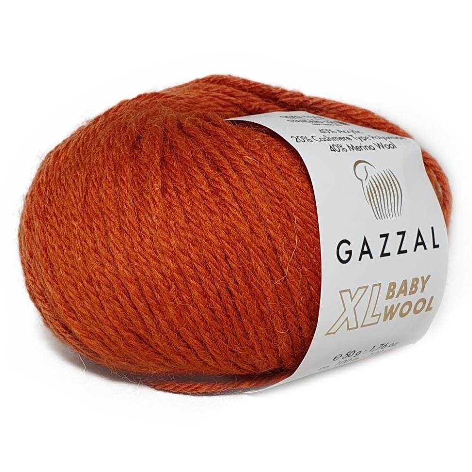 BABY WOOL XL (Gazzal) - 841 (тем.оранжевый)