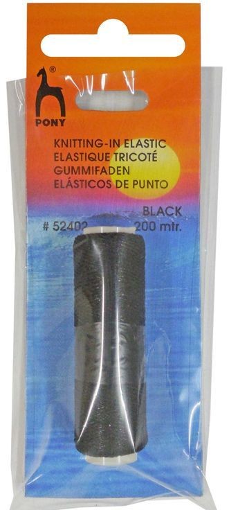 52402 PONY Нить эластичная 200 м, черная