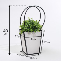 Сумка для цветов Белая влагостойкая, 17x17-11.5x11.5-20 см (10 шт.)