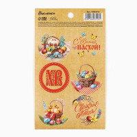 Наклейки бумажные «Великая Пасха», кулич, 9 × 16 см (10 шт.)
