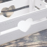 Кашпо деревянное 24.5×13.5×9 см "Двушка Лайт" реечное, сердце, белый Дарим Красиво