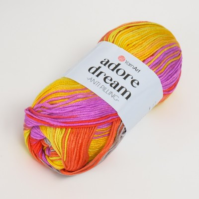 Пряжа "Adore Dream" 100% акрил антипиллинг 280м/100г (1060 алый-жетлый) Пряжа "Adore Dream" 100% акрил антипиллинг 280м/100г (1060 алый-жетлый)