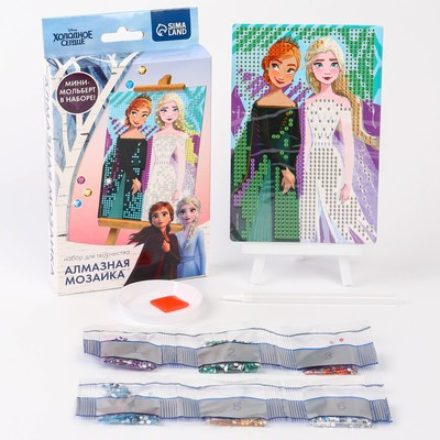 Алмазная мозаика для детей, 16 х 10,5 х 2 см "Анна и Эльза", Холодное сердце