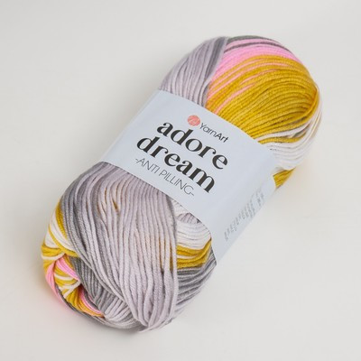 Пряжа "Adore Dream" 100% акрил антипиллинг 280м/100г (1064 сер-роз-жёлтый) Пряжа "Adore Dream" 100% акрил антипиллинг 280м/100г (1064 сер-роз-жёлтый)