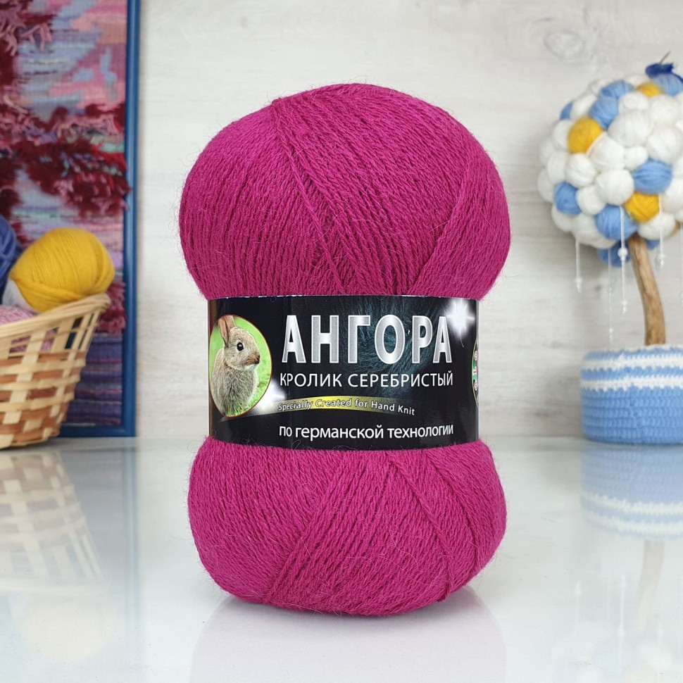 Ангора кролик серебристый - 2242 (фуксия)