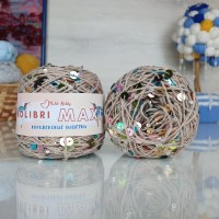 Колибри макси королевские пайетки - 140 (бежевый с цветными пайет.)