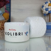 Kolibri с пайетками - 074 (белый с пайетками крылья стрекозы)