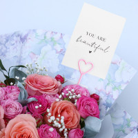 Держатель для открытки букет &quot;Персиковый&quot;, 34см (80 шт.)