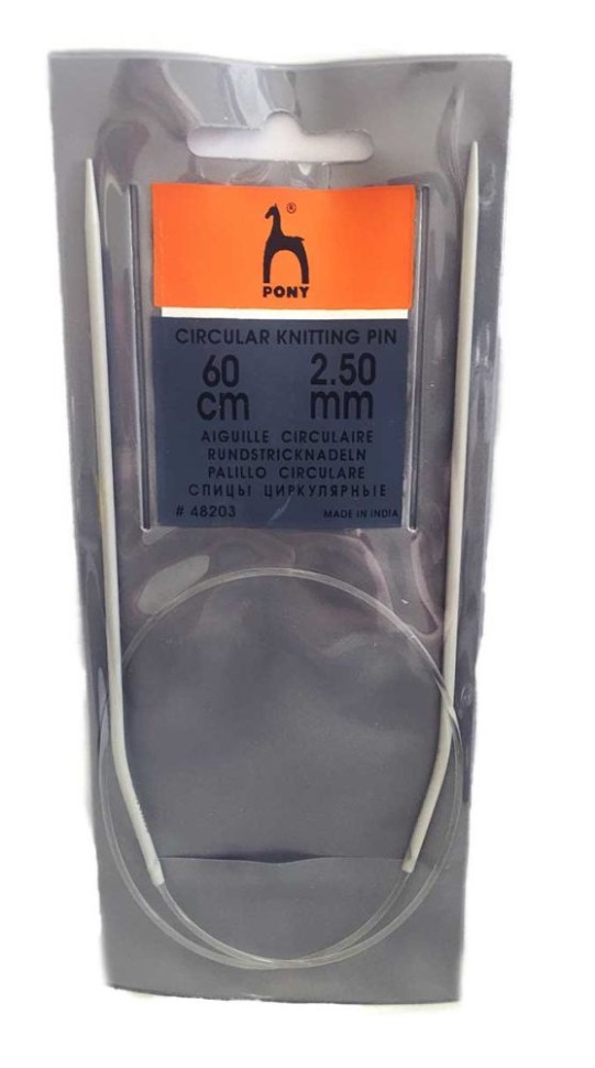 48203 Спицы круговые 2,50 мм/ 60 см, алюминий PONY