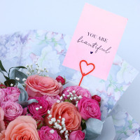 Держатель для открытки букет &quot;Красный&quot;, 34см (80 шт.)