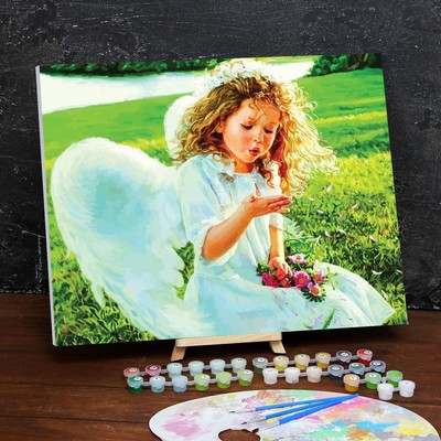 Картина по номерам на холсте с подрамником «Ангел» 40×50 см
