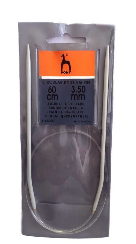 48207 Спицы круговые 3,50 мм/ 60 см, алюминий PONY