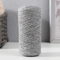 Шнур для вязания без сердечника 70% хлопок, 30% полиэстер 1мм 200м/65±10гр (07-светло-сер)