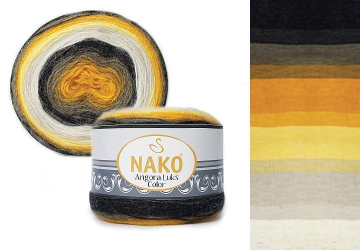 Angora Luks Color (Нако) - 81908 (оранж/черн/бел/лимон)