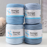 Трикотажная пряжа вторичная 90% хлопок,10% п/э, 100м/450±50 гр (нежно голубой)  МИКС