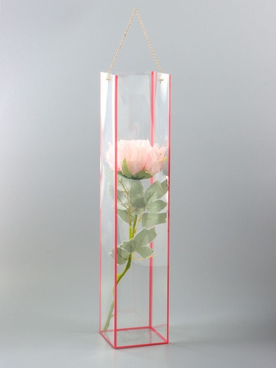 Переноска для цветов из PVC, розовая, влагостойкая, 50х10х10см (5 шт.)