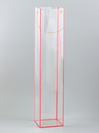 Переноска для цветов из PVC, розовая, влагостойкая, 50х10х10см (5 шт.)