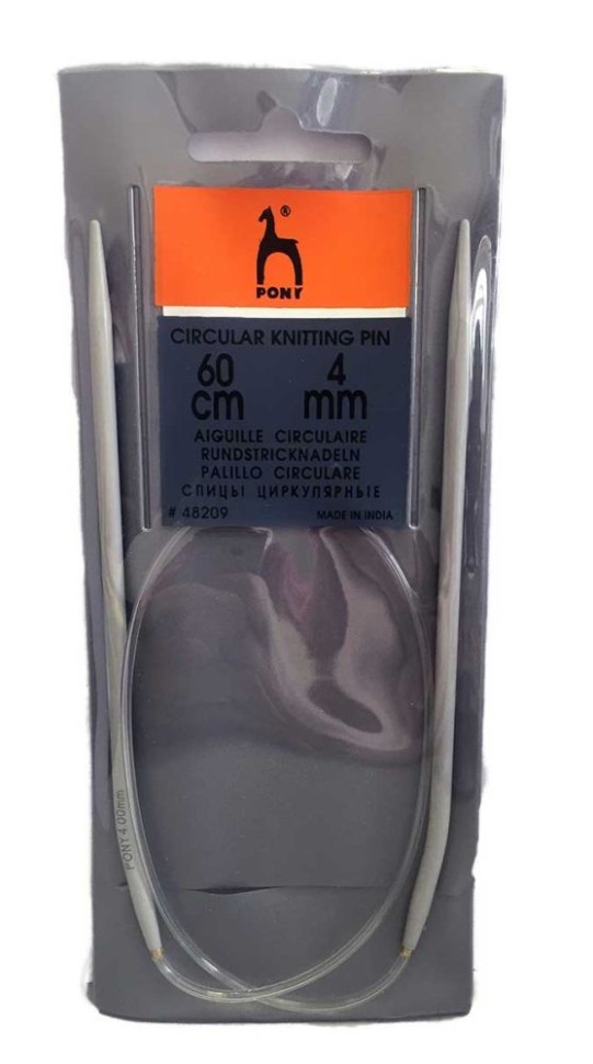 48209 Спицы круговые 4,00 мм/ 60 см, алюминий PONY