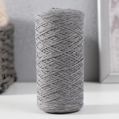 Шнур для вязания без сердечника 70% хлопок, 30% полиэстер 1мм 200м/65±10гр (08 - серый)