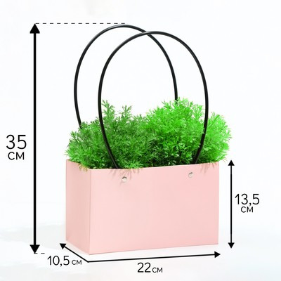 Сумка для цветов розовая влагостойкая, 22 x 10.5 x 13.5 см (10 шт.)