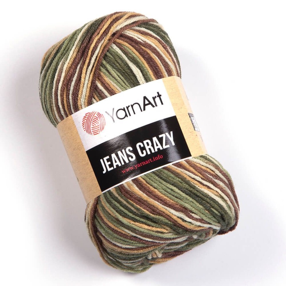 Jeans Crazy (YarnArt) - 7203 (хаки принт)