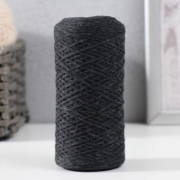 Шнур для вязания без сердечника 70% хлопок, 30% полиэстер 1мм 200м/65±10гр (10-антрацит)