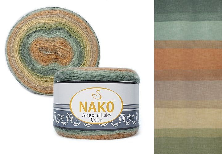 Angora Luks Color (Нако) - 81912 (рыжий/серо-зелен/верблюж)
