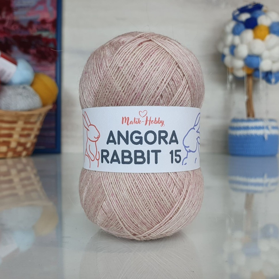 Angora Rabbit 15 - 077 (бруснично-бежевый меланж)