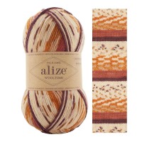Wooltime, Alize - 11022 (бел/песоч/слив)