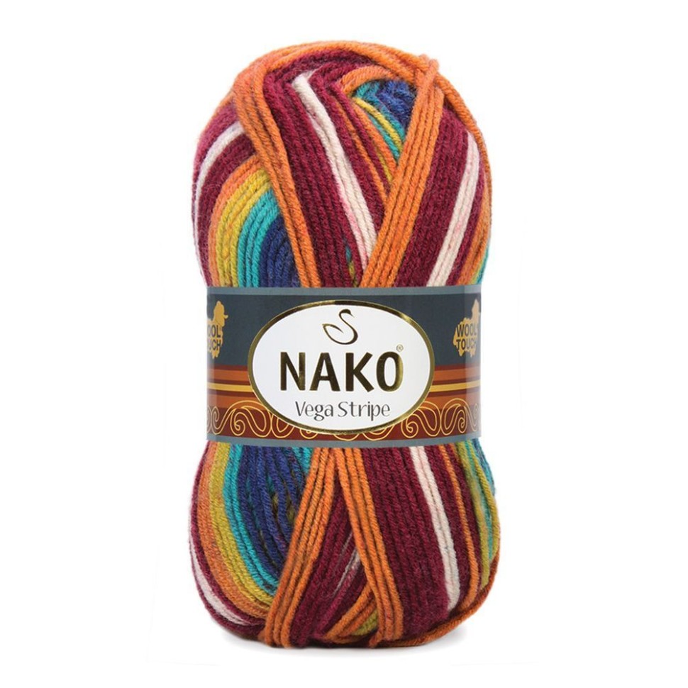 Vega Stripe, Nako - 82409 (оранж/фукс/желт/бир/син)