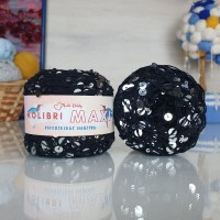 Колибри макси королевские пайетки - 007 (черный с серебрян. пайет.)