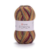 Forza YarnArt - 2509 (горчица/бордо/оранжевый)
