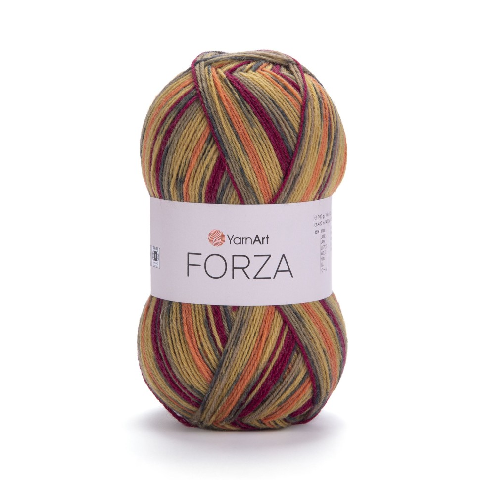 Forza YarnArt - 2509 (горчица/бордо/оранжевый)