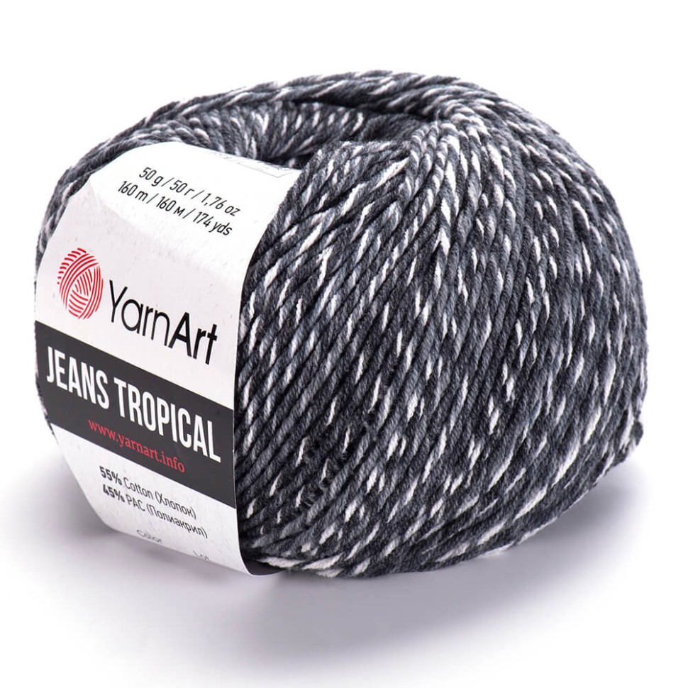 Jeans Tropical (YarnArt) - 611 (бело-серый)