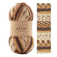Wooltime, Alize - 11023 (бел/беж/корич)