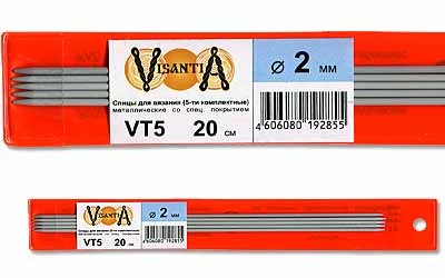 Спицы 5-ти компл. VT5 алюминий с покрытием d 2.0 мм 20 см/5 шт Visantia
